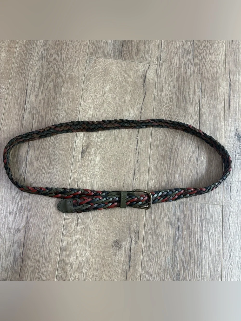 Argentina Leather Belt Men’s Size XL Tri Color Braided